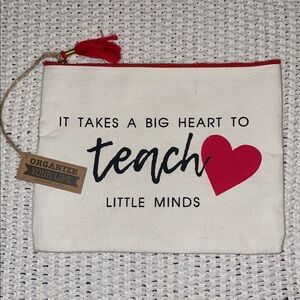 Organize Your Life Teacher Pouch - Red and White